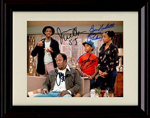 Framed 8x10 glossy print of the Big Bang Theory cast with printed signatures, perfect for fans and collectors.