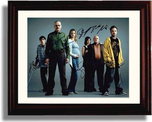 Framed Breaking Bad autograph replica print featuring cast signatures, perfect for fans and collectors.