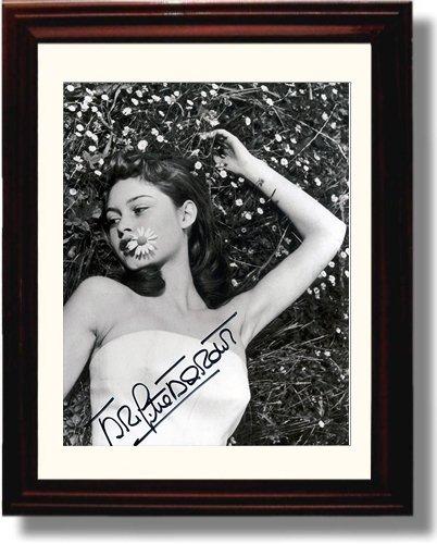 Framed 8x10 glossy print of Brigitte Bardot with a printed autograph, perfect for movie memorabilia collectors.