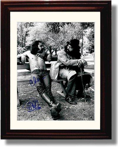 Framed 8x10 glossy print of Cheech and Chong, featuring vibrant colors and a stylish frame, perfect for fans and collectors.