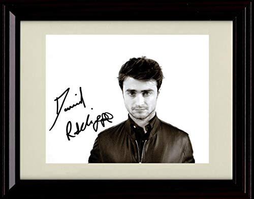 Framed 8x10 glossy print of Daniel Radcliffe with a printed autograph, perfect for fans and collectors.