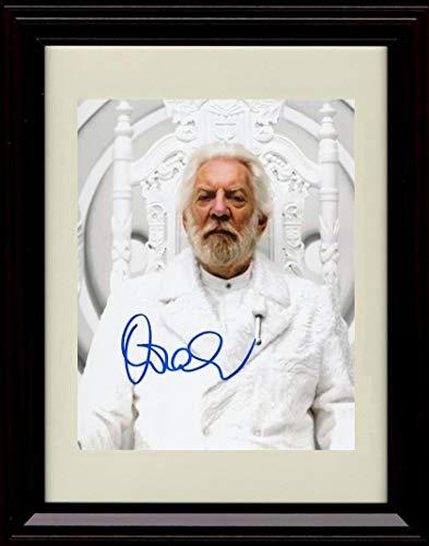 Framed 8x10 glossy print of Donald Sutherland with a printed autograph, perfect for fans and collectors.