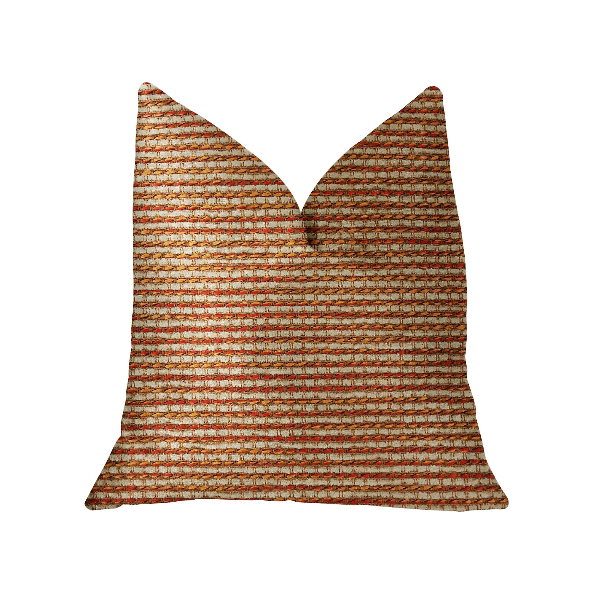 French Brick Orange and Beige Luxury Throw Pillow showcasing vibrant colors and elegant dobby pattern, perfect for home decor.