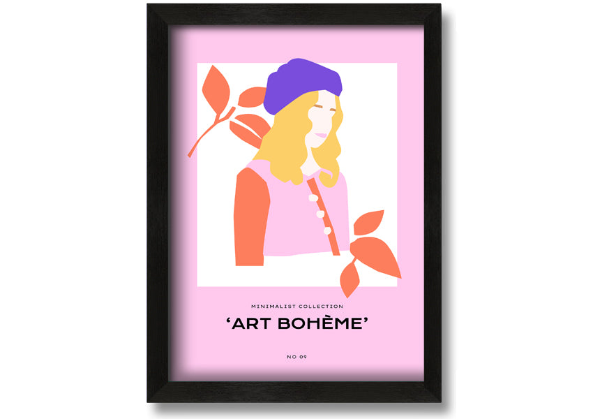 A beautifully framed print showcasing French fashion, available in various frame colors, ready to hang.