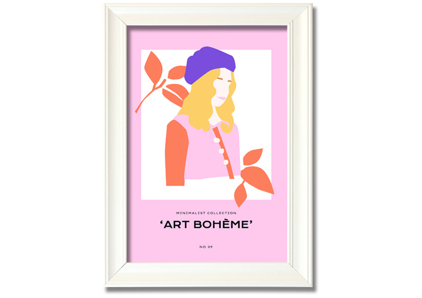 A beautifully framed print showcasing French fashion, available in various frame colors, ready to hang.