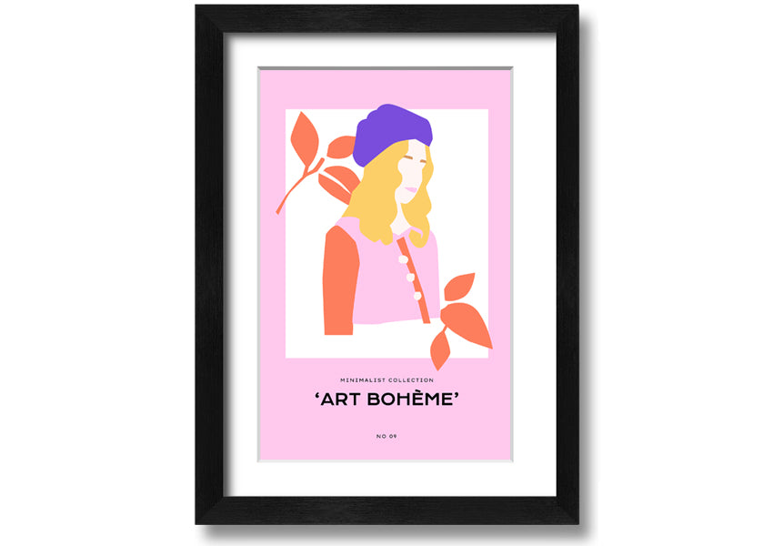 A beautifully framed print showcasing French fashion, available in various frame colors, ready to hang.