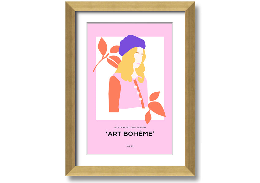 A beautifully framed print showcasing French fashion, available in various frame colors, ready to hang.