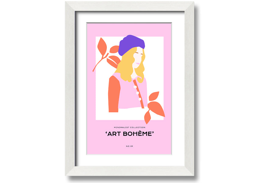 A beautifully framed print showcasing French fashion, available in various frame colors, ready to hang.