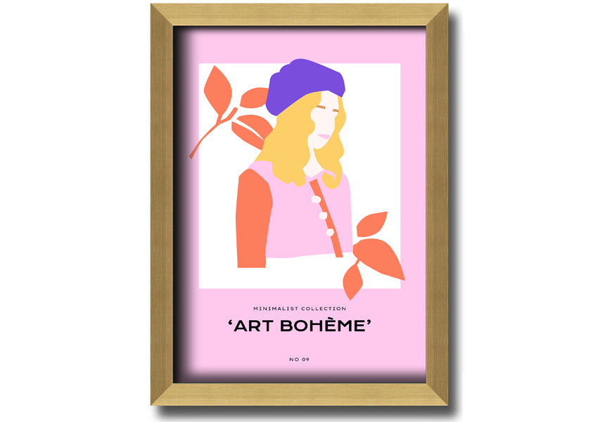 A beautifully framed print showcasing French fashion, available in various frame colors, ready to hang.