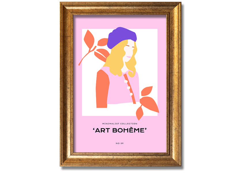 A beautifully framed print showcasing French fashion, available in various frame colors, ready to hang.