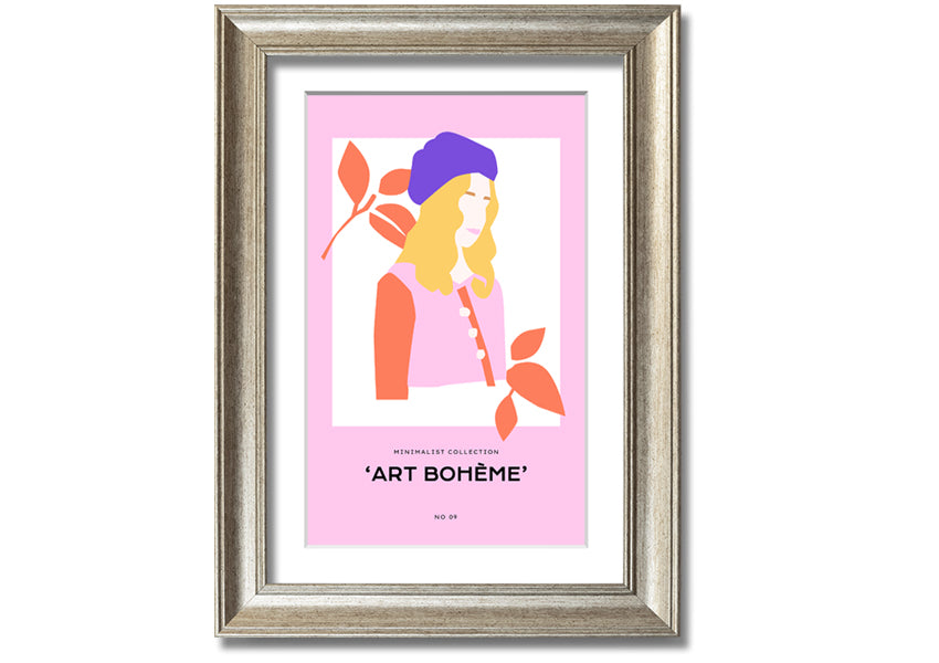 A beautifully framed print showcasing French fashion, available in various frame colors, ready to hang.