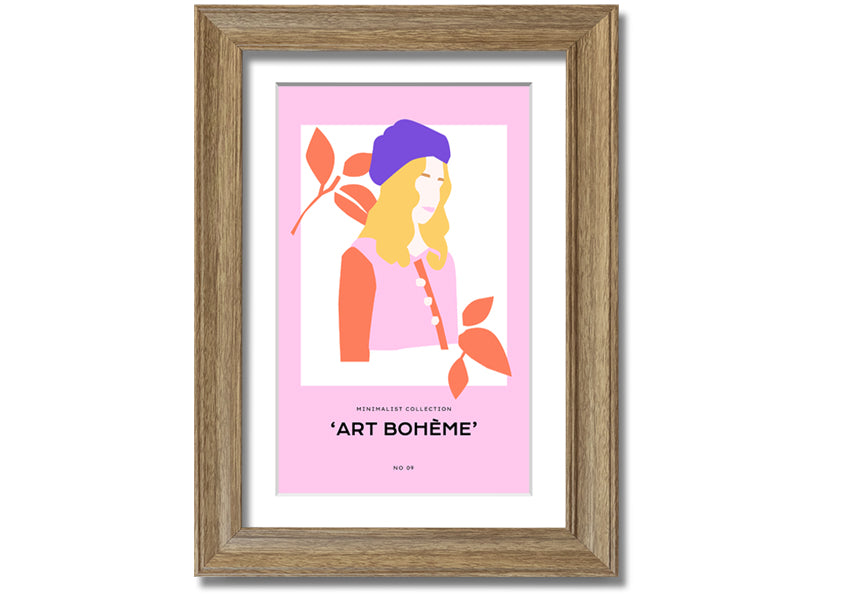 A beautifully framed print showcasing French fashion, available in various frame colors, ready to hang.