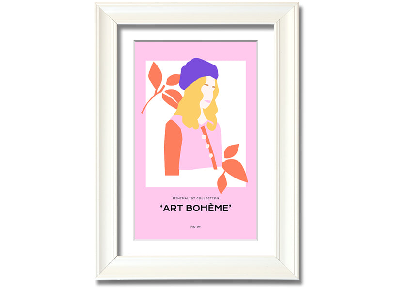 A beautifully framed print showcasing French fashion, available in various frame colors, ready to hang.