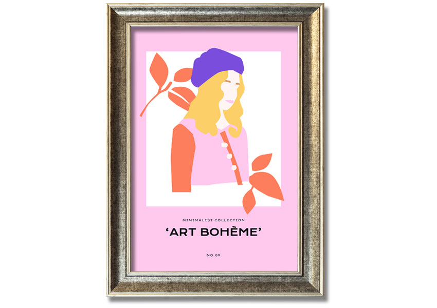 A beautifully framed print showcasing French fashion, available in various frame colors, ready to hang.