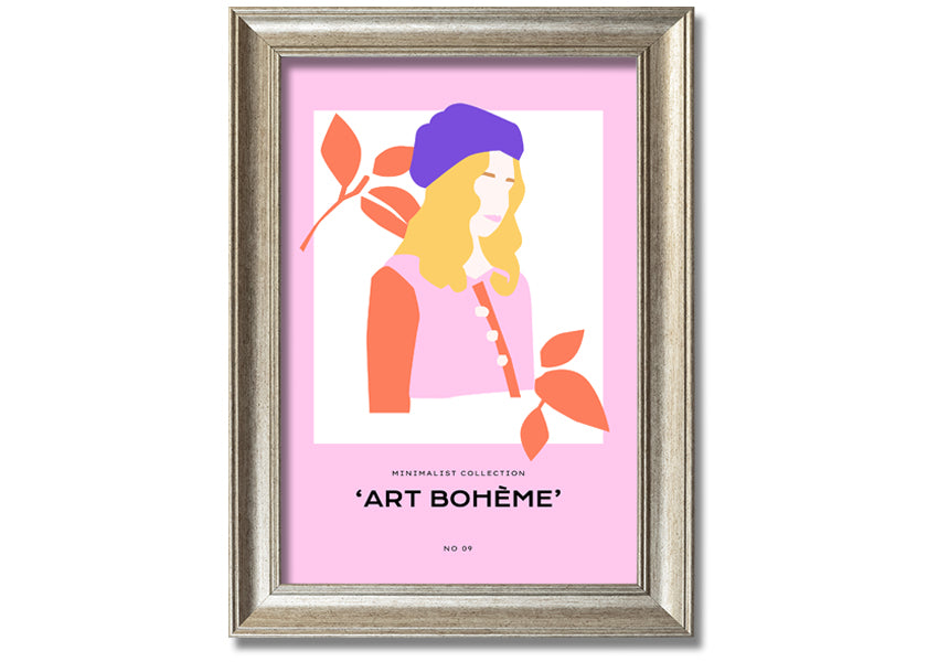 A beautifully framed print showcasing French fashion, available in various frame colors, ready to hang.