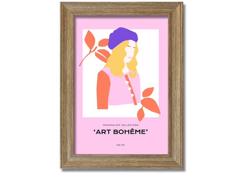 A beautifully framed print showcasing French fashion, available in various frame colors, ready to hang.