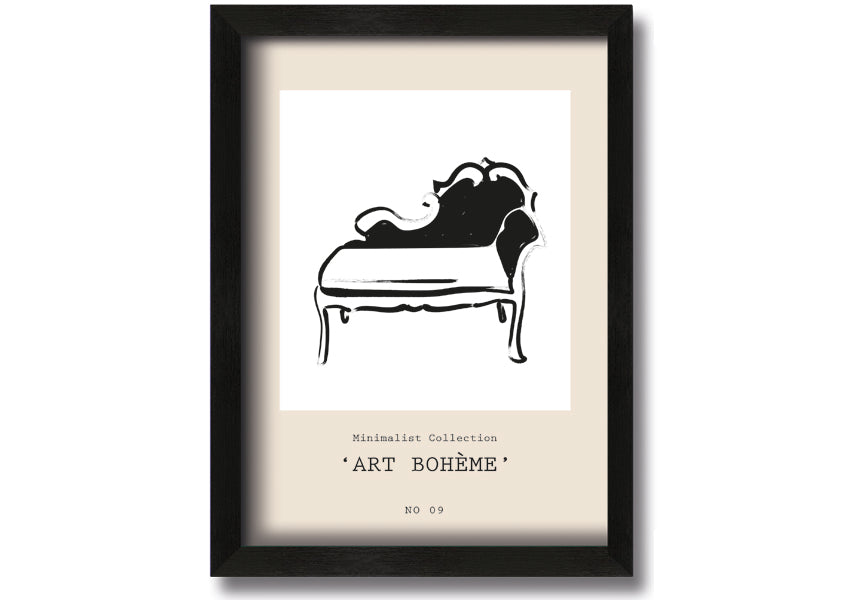 A beautifully framed French Seat print showcasing elegant design, available in various frame colors.