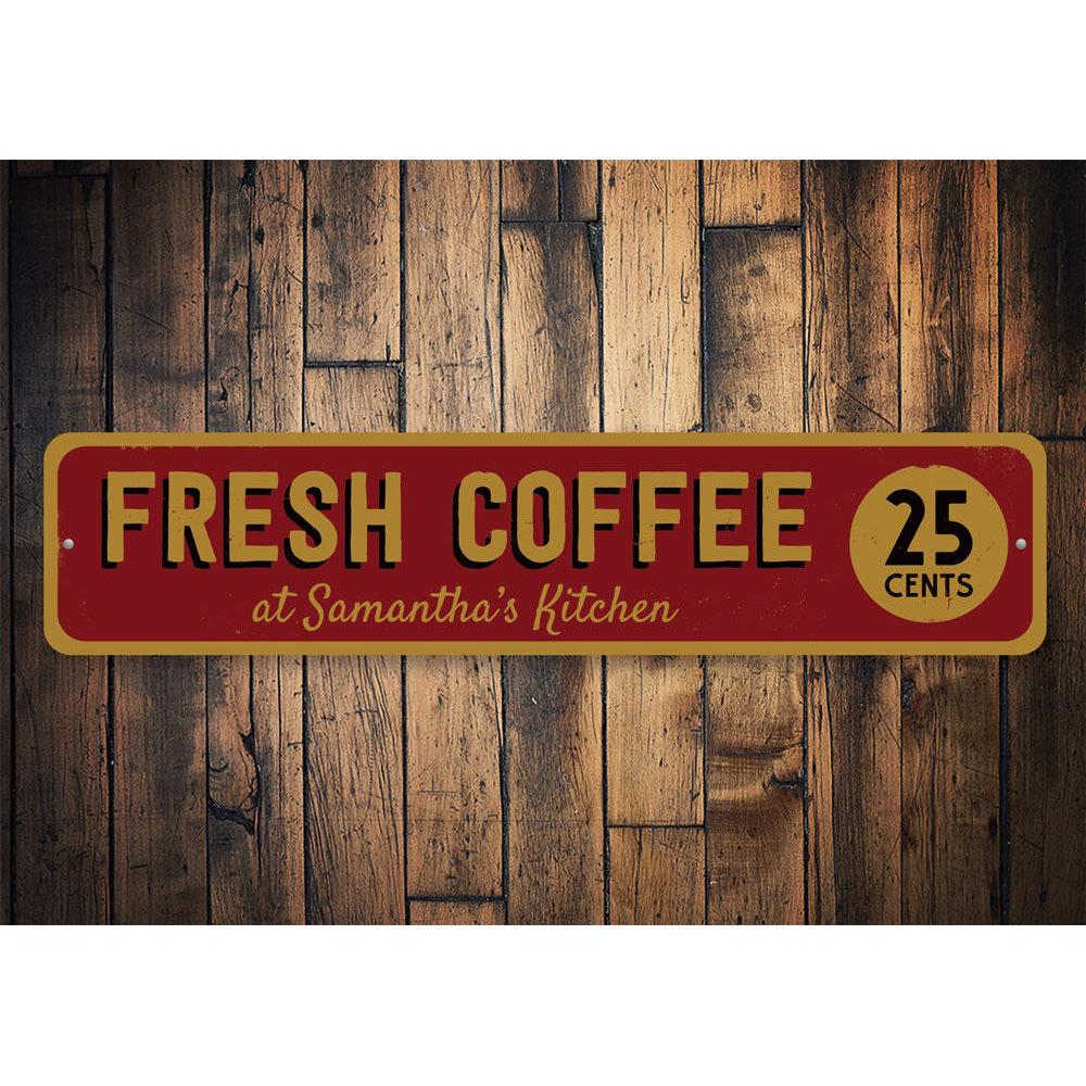 Coffee sign with price.