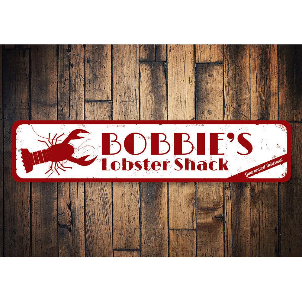 Fresh Lobster Sign made of high-quality aluminum, featuring vibrant colors and customizable text, perfect for beach houses and seafood restaurants.