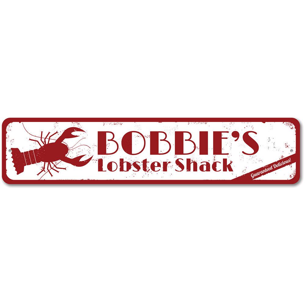 Fresh Lobster Sign made of high-quality aluminum, featuring vibrant colors and customizable text, perfect for beach houses and seafood restaurants.