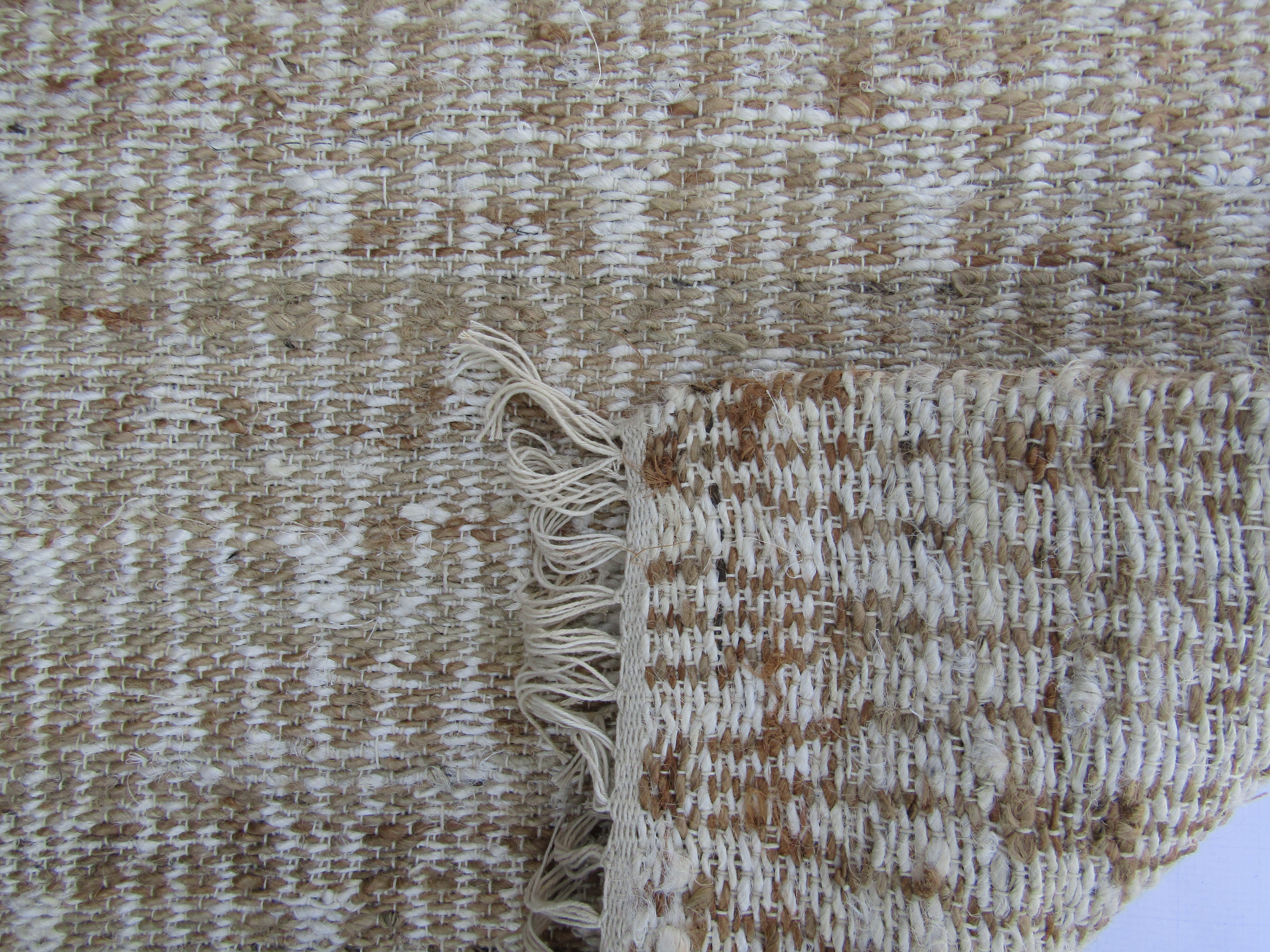 Close-up of woven burlap fabric