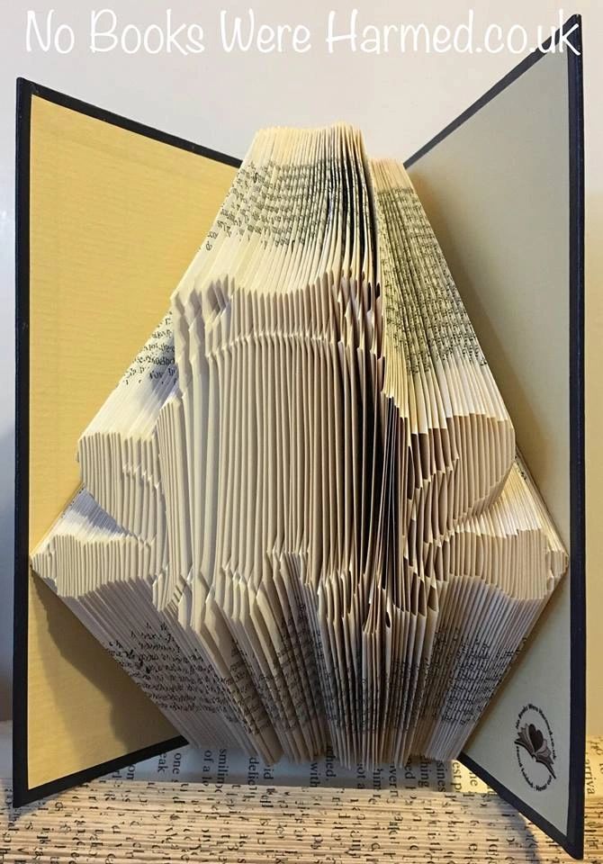 Handcrafted Frog or Toad or Prince sculpture made from vintage book pages, showcasing intricate folds and unique design.