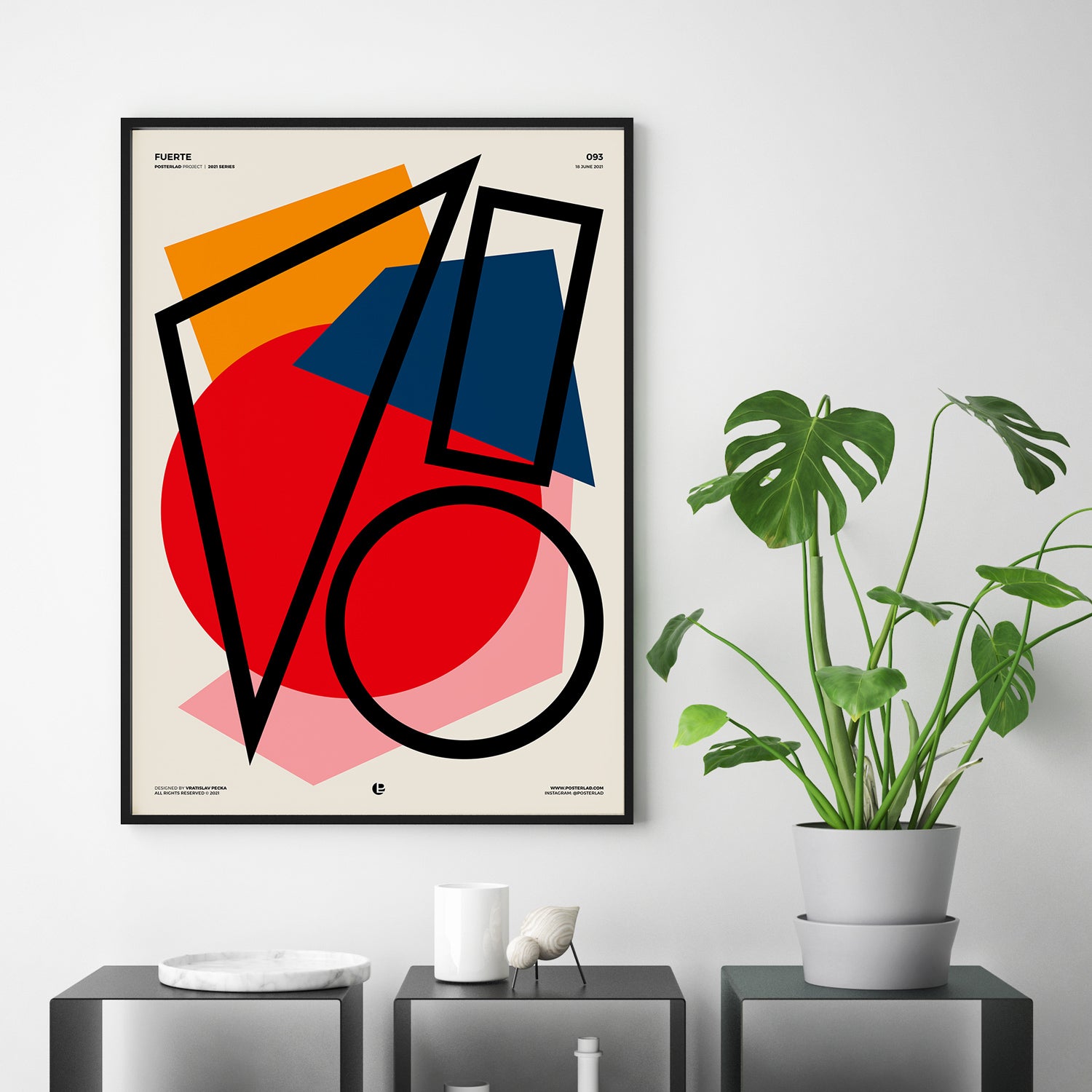 Fuerte colorful poster featuring vibrant designs on thick matte paper, perfect for home decor.