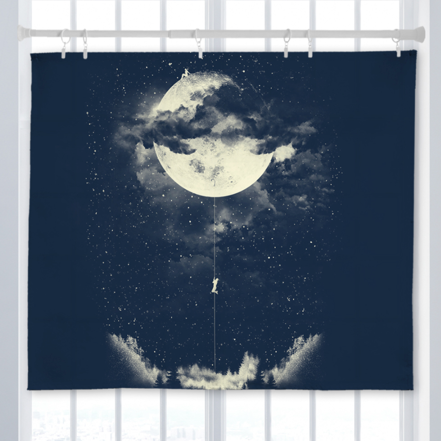 Full Moon fabric poster measuring 150cm x 130cm with a unique modern design, perfect for home decoration.