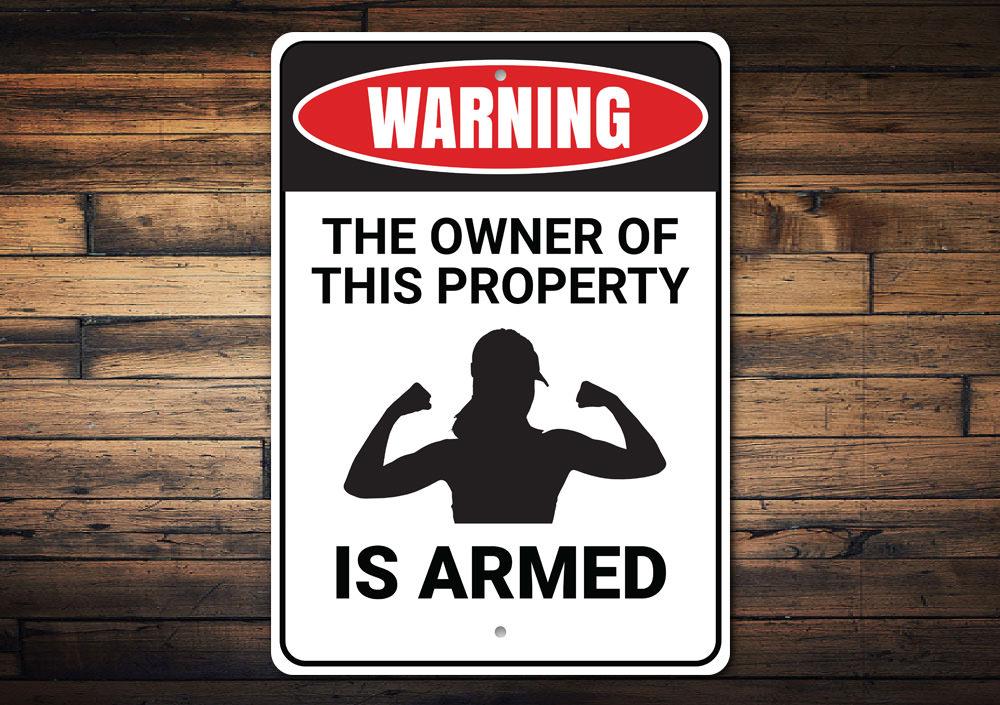 A colorful Fun Warning Sign made of aluminum, featuring humorous text and graphics, perfect for home decor.