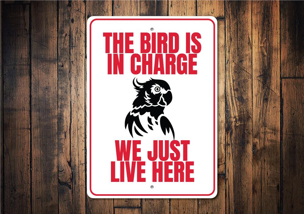 A humorous decorative sign featuring a funny bird design, made of high-quality aluminum, suitable for indoor and outdoor use.