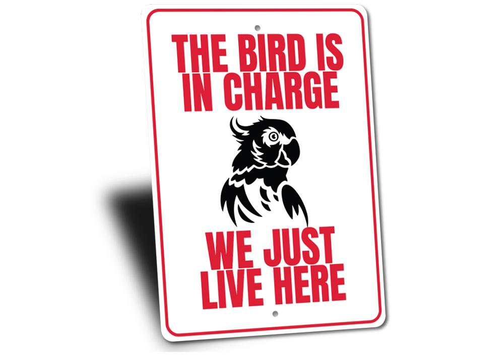 A humorous decorative sign featuring a funny bird design, made of high-quality aluminum, suitable for indoor and outdoor use.