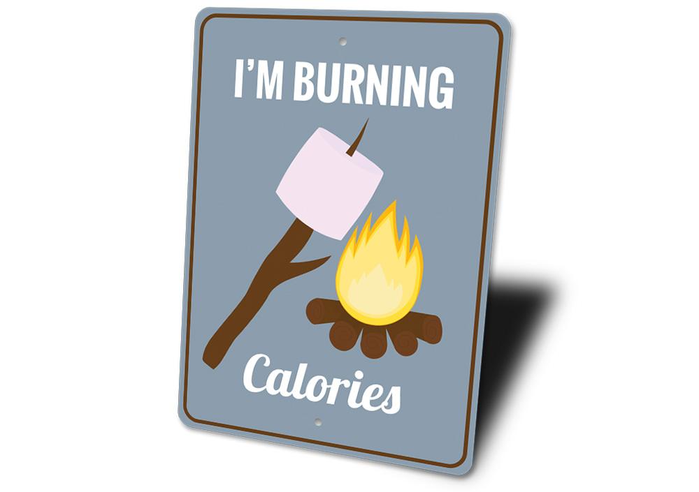 A humorous decorative sign featuring a playful smores design, made from high-quality aluminum, perfect for home decor.