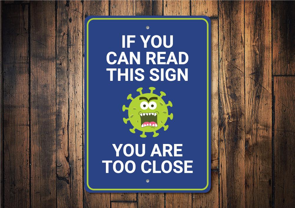 Customizable Germ Sign made of high-quality aluminum, featuring pre-drilled holes for easy mounting, perfect for home decor.