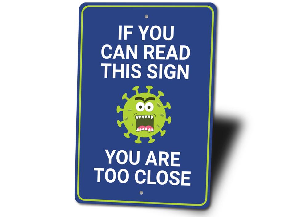 Customizable Germ Sign made of high-quality aluminum, featuring pre-drilled holes for easy mounting, perfect for home decor.