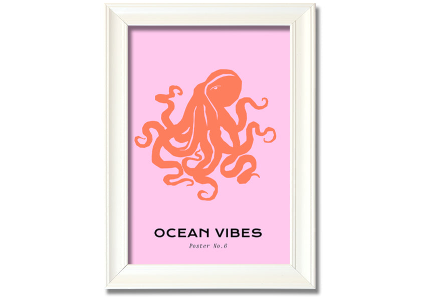 A beautifully framed print of a Giant Reef Octopus, showcasing vibrant colors and intricate details, ready to hang on a wall.