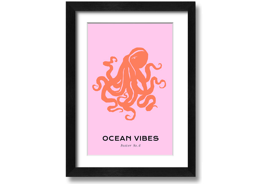 A beautifully framed print of a Giant Reef Octopus, showcasing vibrant colors and intricate details, ready to hang on a wall.