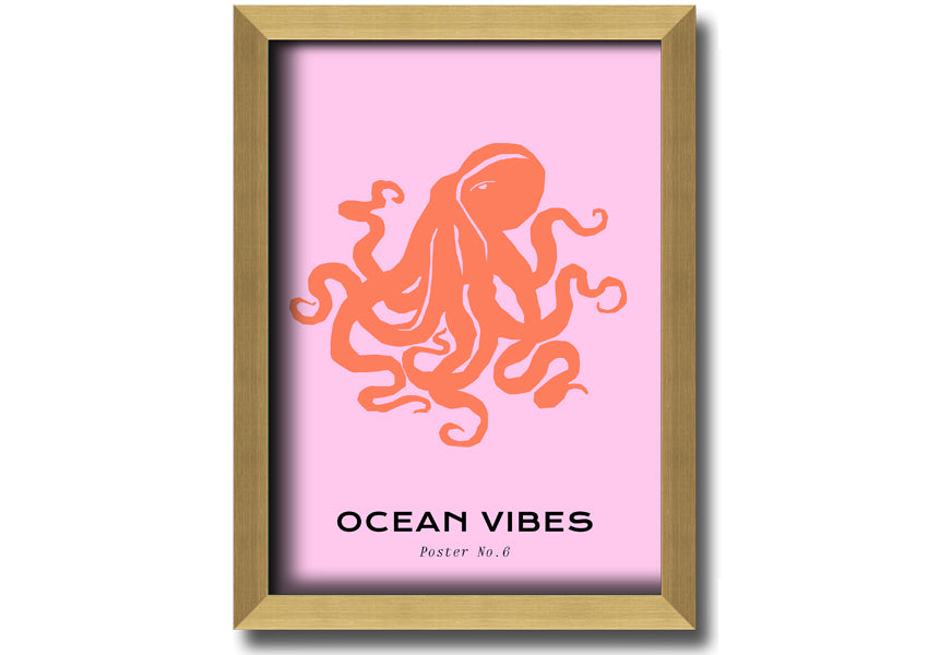 A beautifully framed print of a Giant Reef Octopus, showcasing vibrant colors and intricate details, ready to hang on a wall.