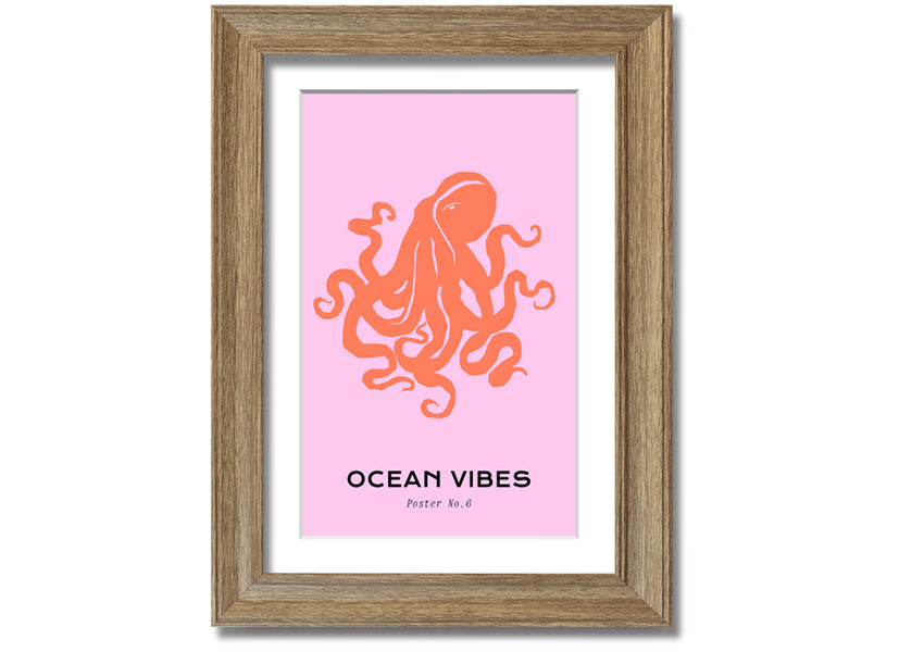 A beautifully framed print of a Giant Reef Octopus, showcasing vibrant colors and intricate details, ready to hang on a wall.