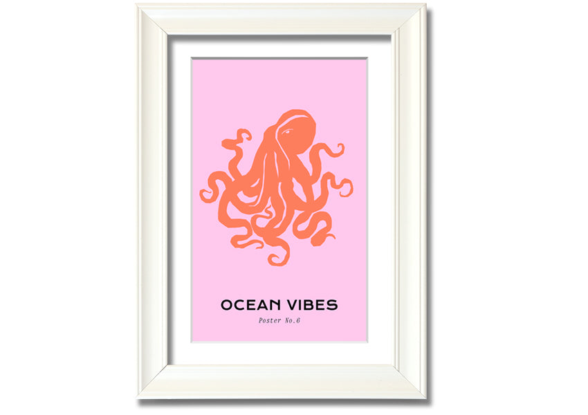 A beautifully framed print of a Giant Reef Octopus, showcasing vibrant colors and intricate details, ready to hang on a wall.