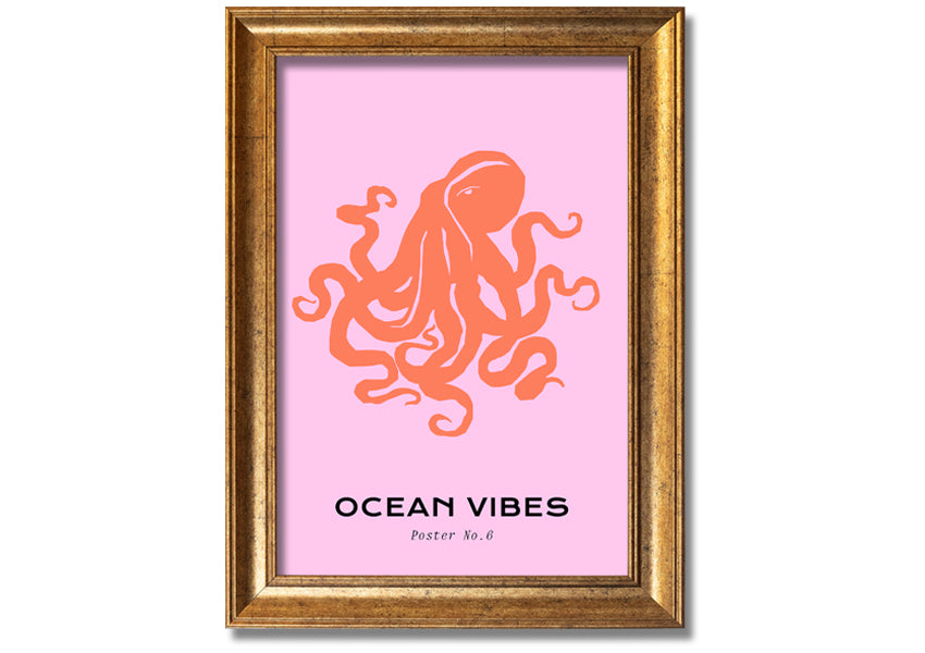 A beautifully framed print of a Giant Reef Octopus, showcasing vibrant colors and intricate details, ready to hang on a wall.