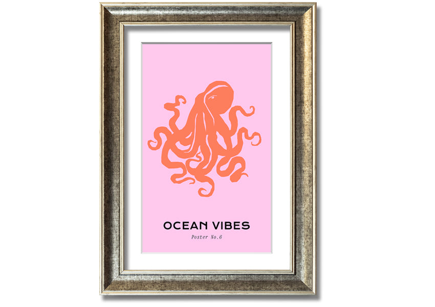 A beautifully framed print of a Giant Reef Octopus, showcasing vibrant colors and intricate details, ready to hang on a wall.