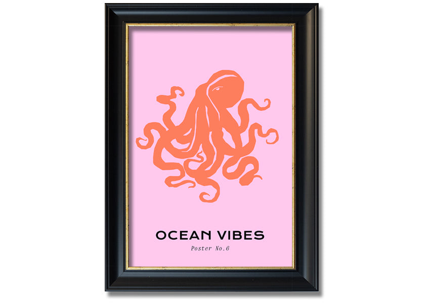 A beautifully framed print of a Giant Reef Octopus, showcasing vibrant colors and intricate details, ready to hang on a wall.