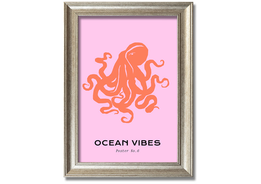 A beautifully framed print of a Giant Reef Octopus, showcasing vibrant colors and intricate details, ready to hang on a wall.