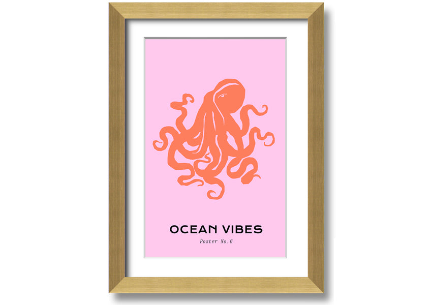 A beautifully framed print of a Giant Reef Octopus, showcasing vibrant colors and intricate details, ready to hang on a wall.