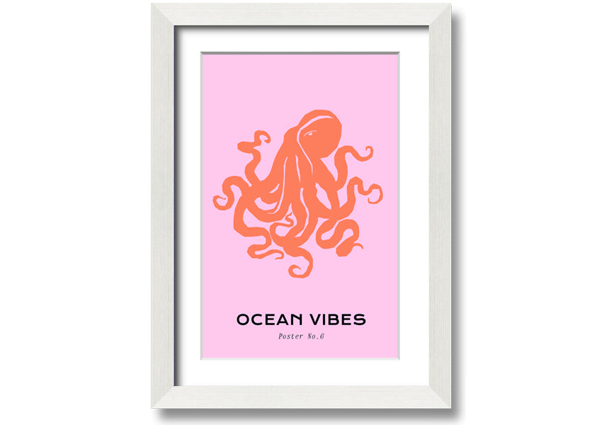 A beautifully framed print of a Giant Reef Octopus, showcasing vibrant colors and intricate details, ready to hang on a wall.