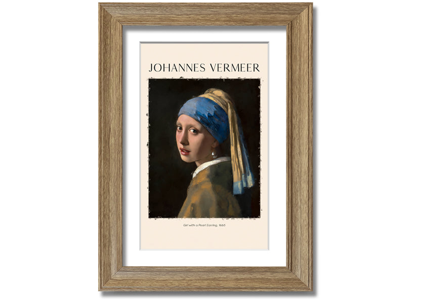 A beautiful reproduction of 'Girl With A Pearl Earring' by Johannes Vermeer, printed on canvas and framed elegantly.