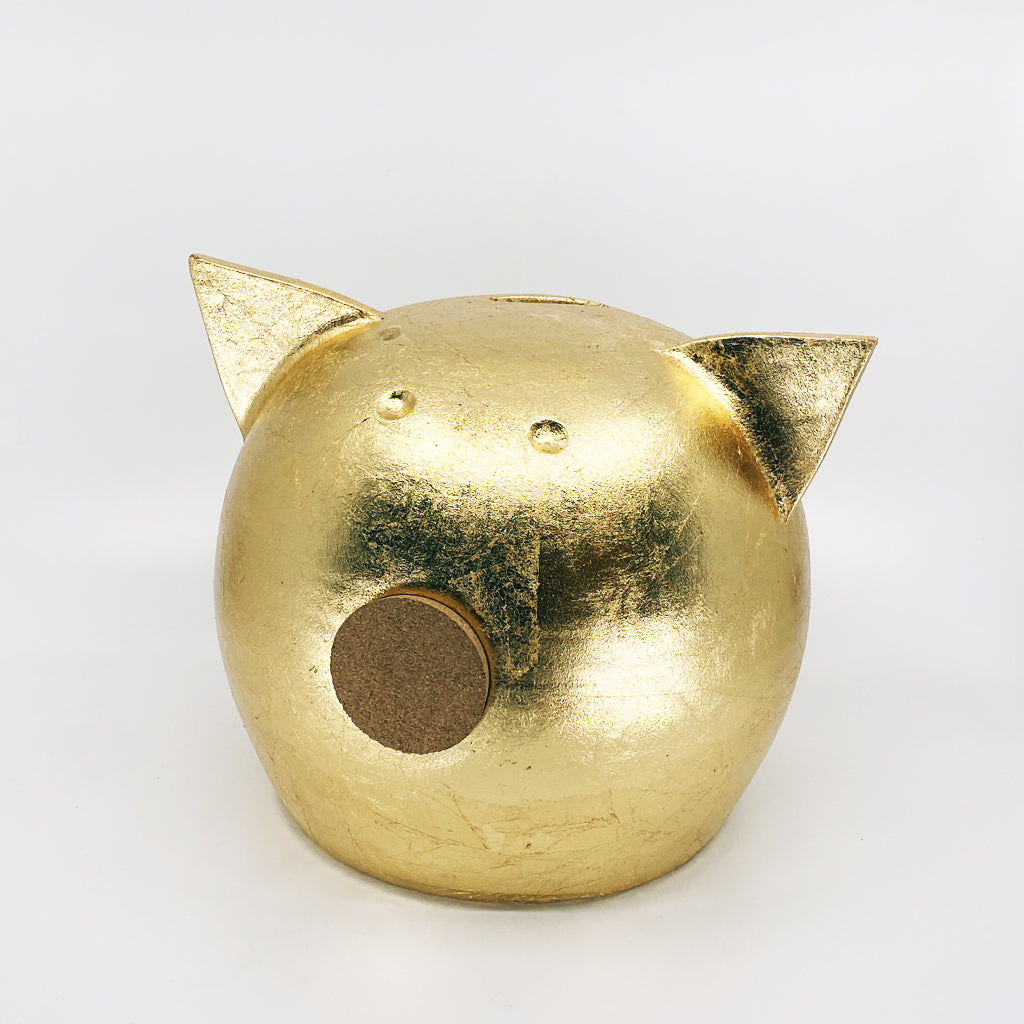 A luxurious golden piggybank from the Golden Collection, symbolizing luck and prosperity, crafted with premium golden foil.