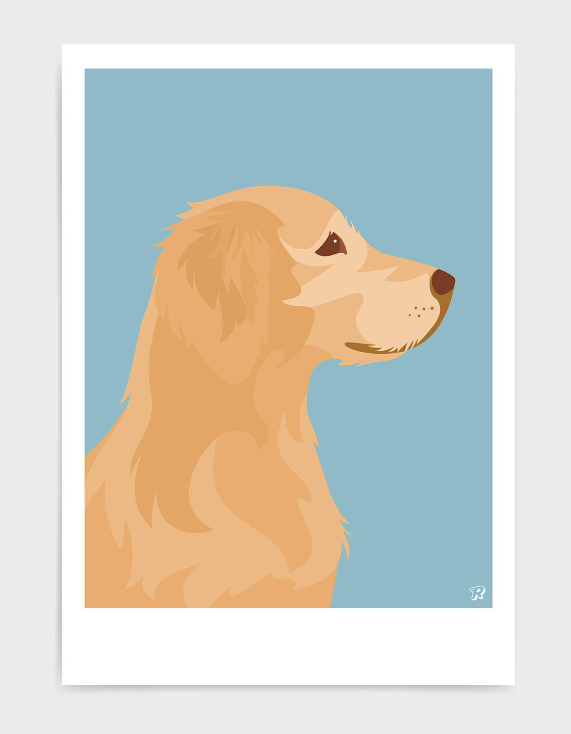 A beautifully designed gift featuring a Golden Retriever, showcasing its friendly expression and golden fur.