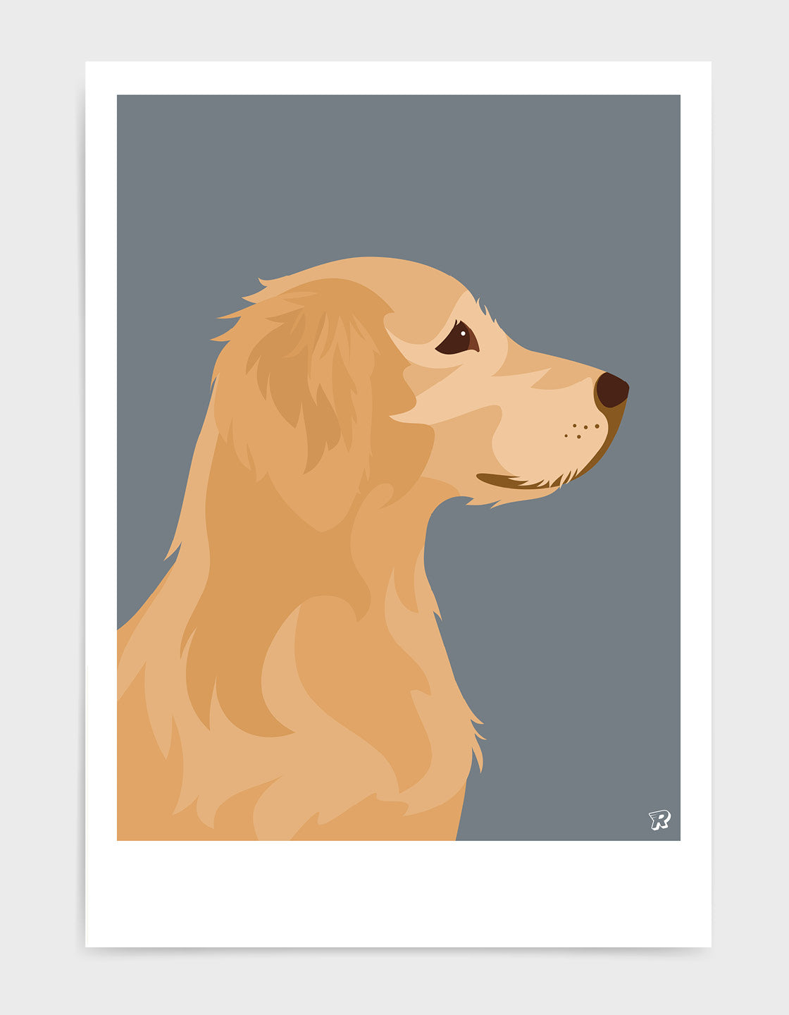 A beautifully designed gift featuring a Golden Retriever, showcasing its friendly expression and golden fur.