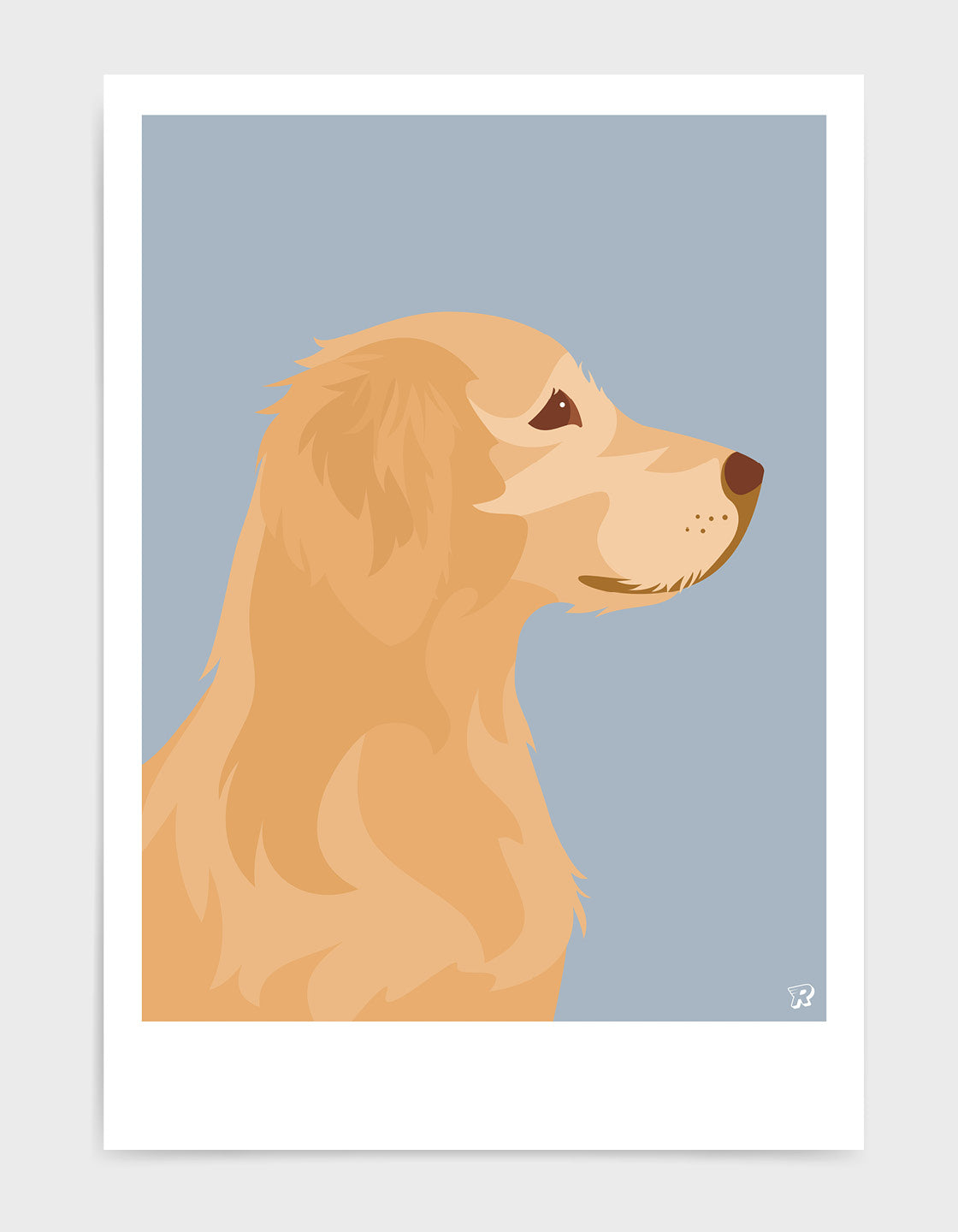 A beautifully designed gift featuring a Golden Retriever, showcasing its friendly expression and golden fur.